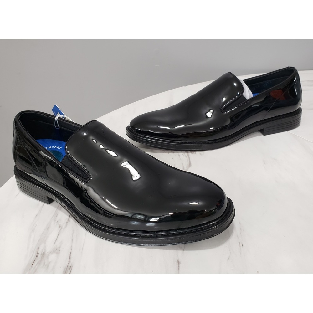 NEW NO BOX 10.5 Nunn Bush Centro Formal Flex Plain Toe Oxford PATENT LEATHER